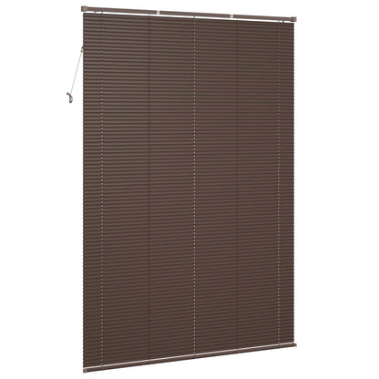 vidaXL Venetian Blind Dark Brown with Pattern 213 x 160 cm 25 mm PVC