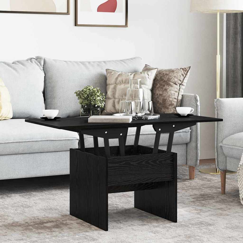 vidaXL Coffee Table Black Oak 55 x 54.5 x 45 cm Engineered wood