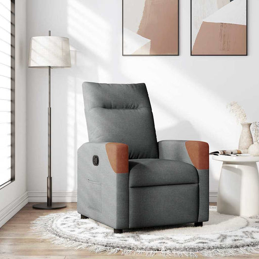 vidaXL Recliner Chair Reclining Dark Grey 69 x 86 x 100 cm Fabric