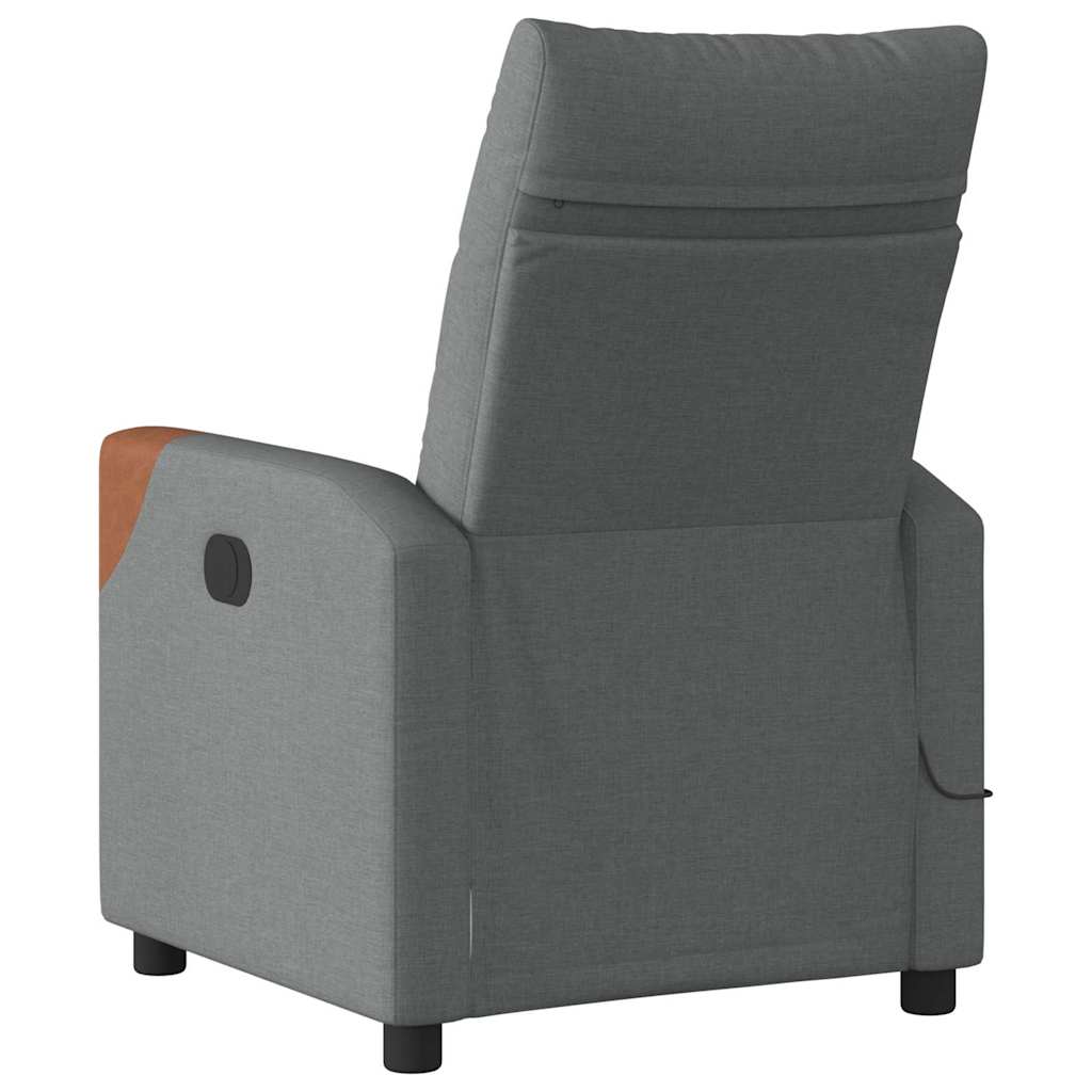 vidaXL Massage Recliner Chair Dark grey 69 x 86 x 100 cm Fabric