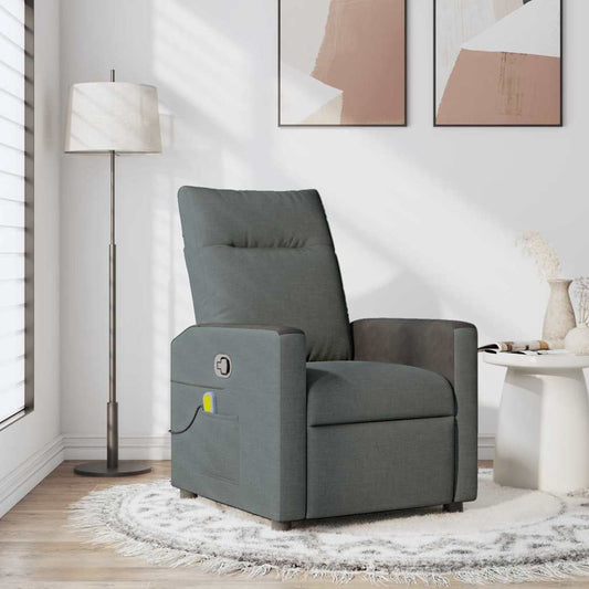 vidaXL Massage Recliner Chair Dark Grey 69 x 86 x 100 cm Fabric