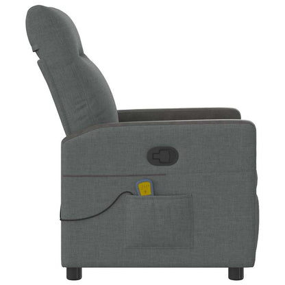 vidaXL Massage Recliner Chair Dark Grey 69 x 86 x 100 cm Fabric