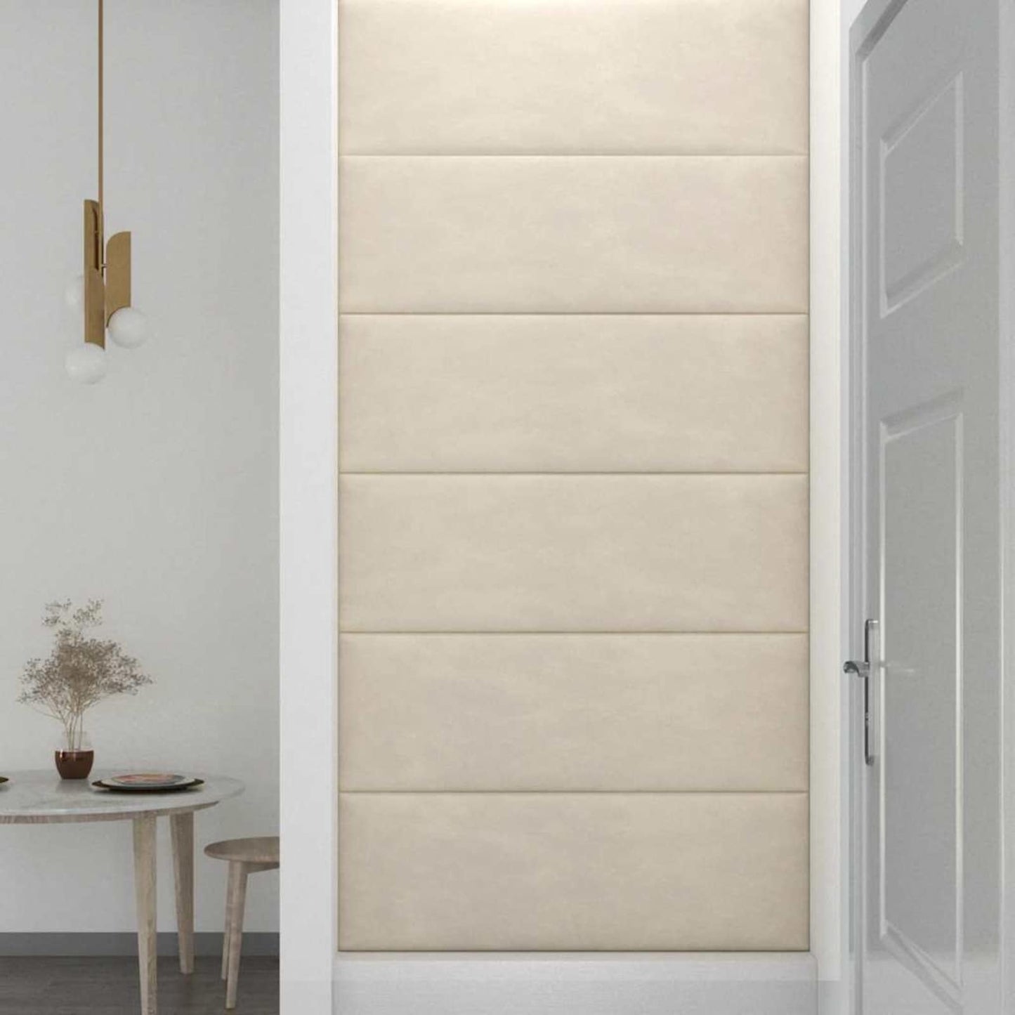 vidaXL Wall Headboard 12 pcs Cream Velvet