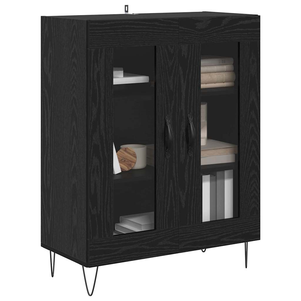 vidaXL Sideboard Black Oak 69.5 x 34 x 90 cm Engineered Wood