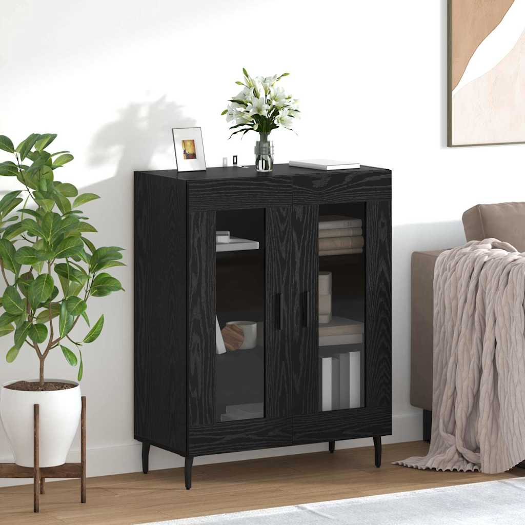 vidaXL Sideboard Black Oak 69.5 x 34 x 90 cm Engineered Wood