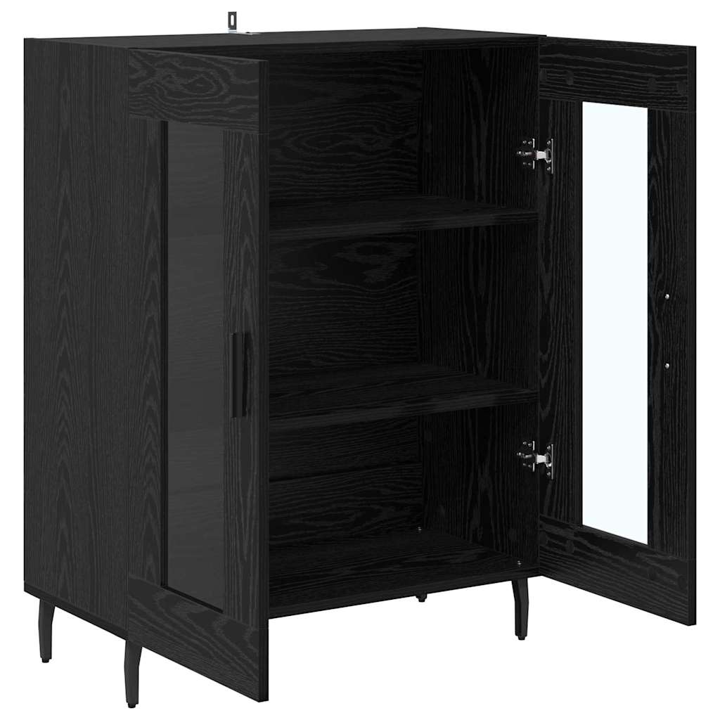 vidaXL Sideboard Black Oak 69.5 x 34 x 90 cm Engineered Wood