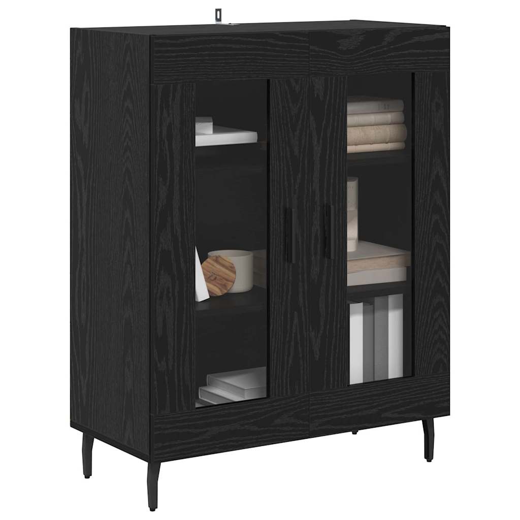 vidaXL Sideboard Black Oak 69.5 x 34 x 90 cm Engineered Wood