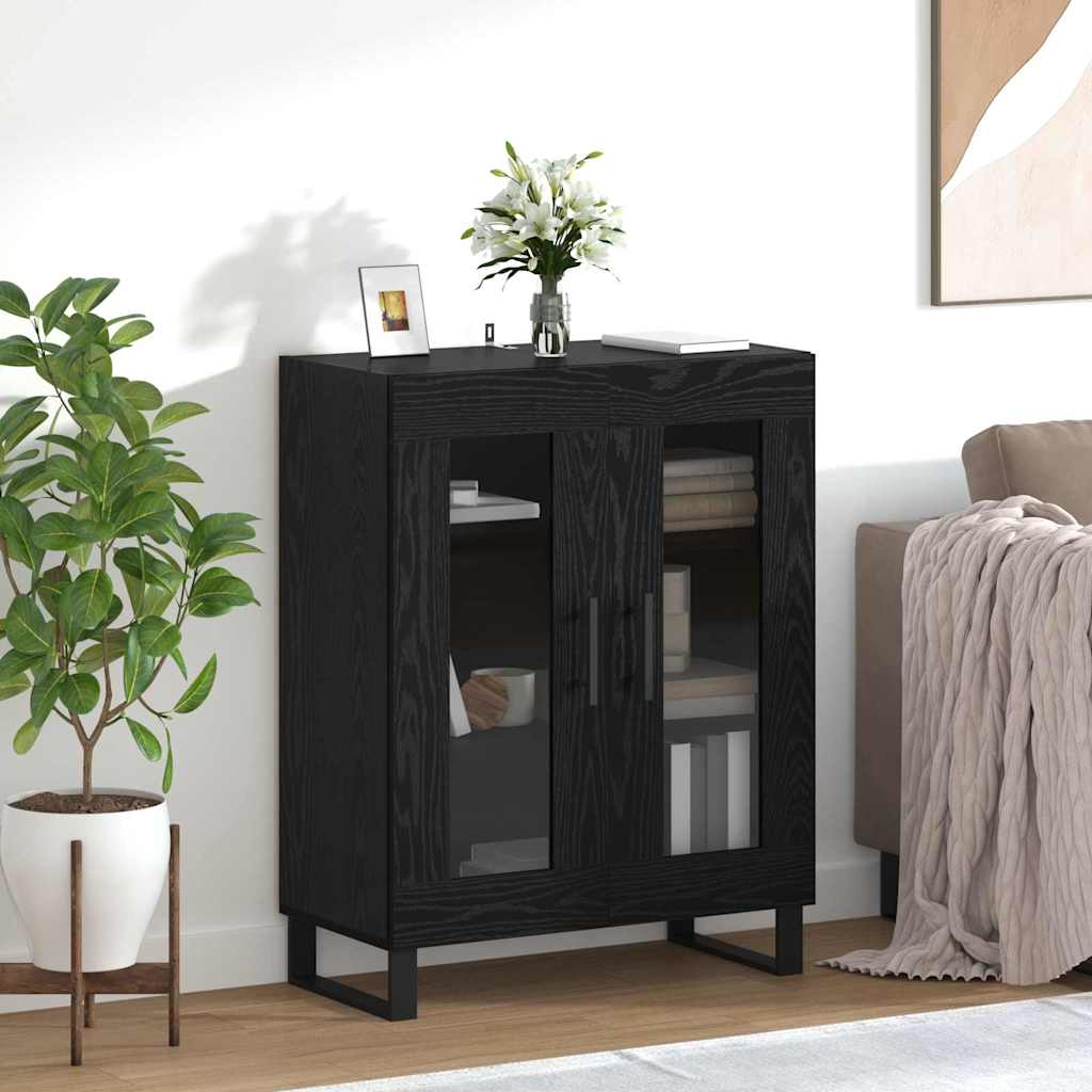 vidaXL Sideboard Black Oak 69.5 x 34 x 90 cm Engineered Wood