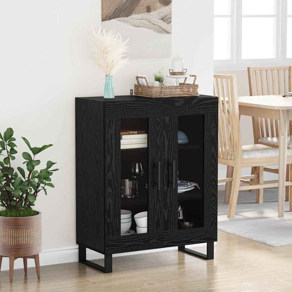 vidaXL Sideboard Black Oak 69.5 x 34 x 90 cm Engineered Wood