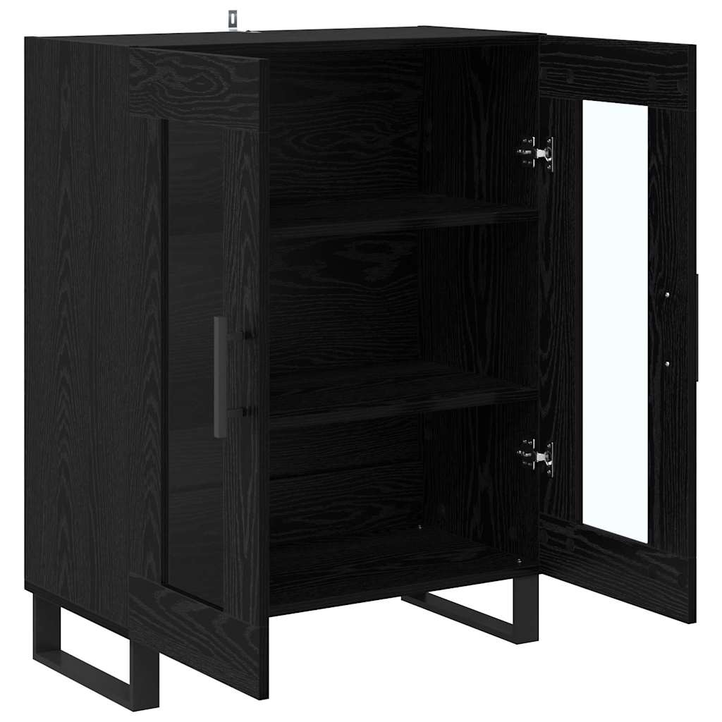vidaXL Sideboard Black Oak 69.5 x 34 x 90 cm Engineered Wood