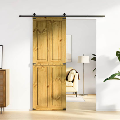 vidaXL Barn Door Corona Honey Brown 70 x 210 cm Solid Pine Wood