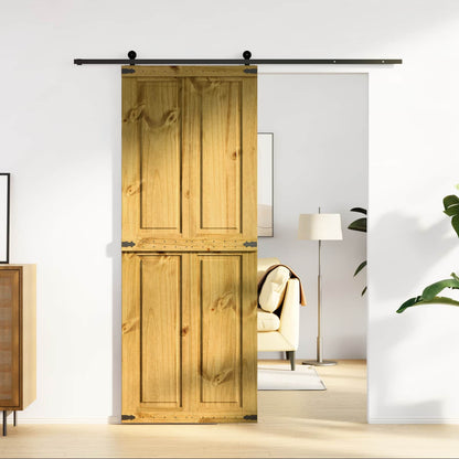 vidaXL Barn Door Corona Honey Brown 80 x 210 cm Solid Pine Wood