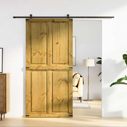 vidaXL Barn Door Corona Honey Brown 100 x 210 cm Solid Pine Wood