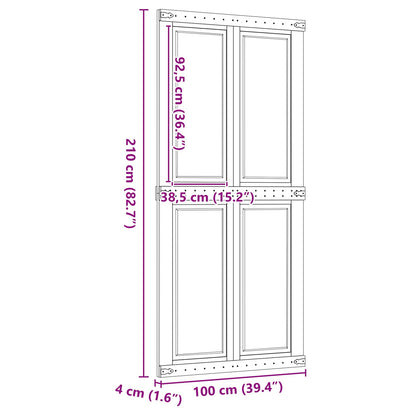 vidaXL Barn Door Corona Honey Brown 100 x 210 cm Solid Pine Wood
