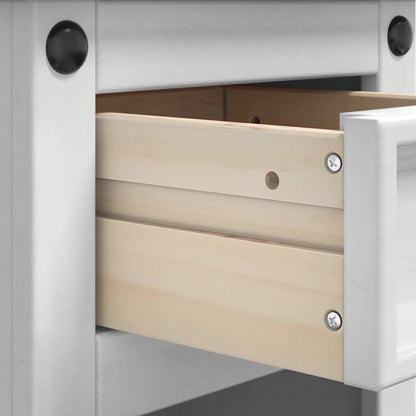 vidaXL Bedside Table Corona White 35 x 32.5 x 58 cm Solid Pine Wood