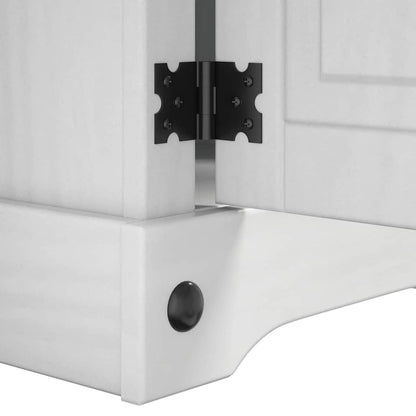 vidaXL Bedside Table Corona White 35 x 32.5 x 58 cm Solid Pine Wood