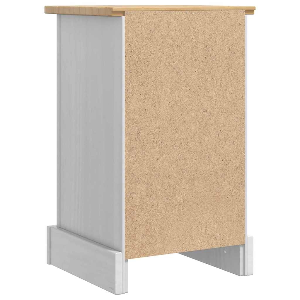 vidaXL Bedside Table Corona White 35 x 32.5 x 58 cm Solid Pine Wood