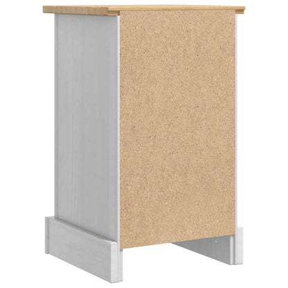 vidaXL Bedside Table Corona White 35 x 32.5 x 58 cm Solid Pine Wood