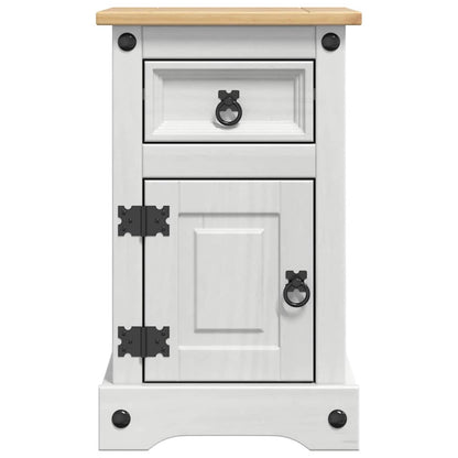 vidaXL Bedside Table Corona White 35 x 32.5 x 58 cm Solid Pine Wood