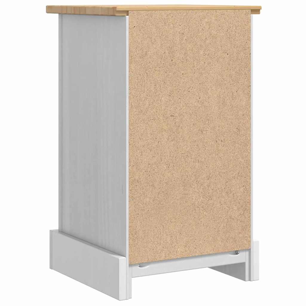 vidaXL Bedside Table Corona White 35 x 32.5 x 58 cm Solid Pine Wood