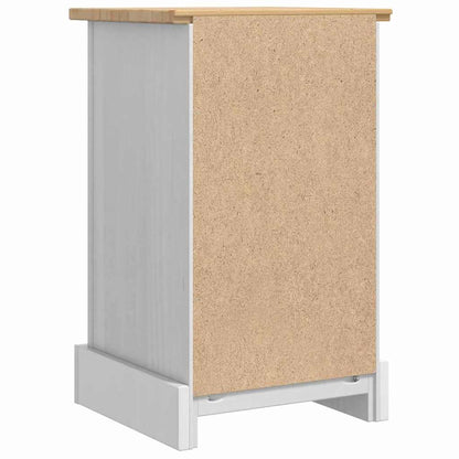 vidaXL Bedside Table Corona White 35 x 32.5 x 58 cm Solid Pine Wood