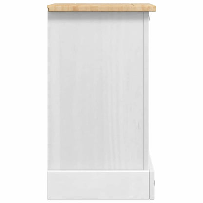 vidaXL Bedside Table Corona White 35 x 32.5 x 58 cm Solid Pine Wood
