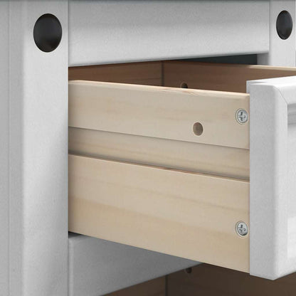 vidaXL Bedside Table Corona White 35 x 32.5 x 74 cm Solid Pine Wood