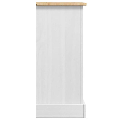 vidaXL Bedside Table Corona White 35 x 32.5 x 74 cm Solid Pine Wood
