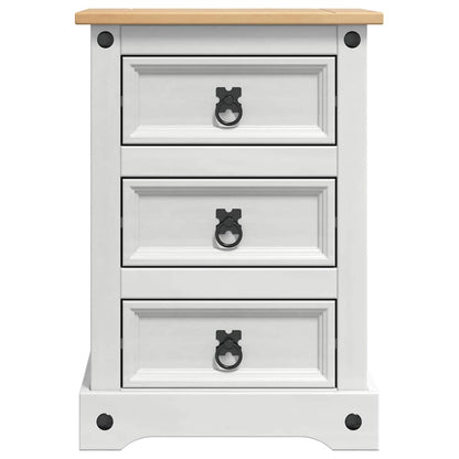 vidaXL Bedside Table Corona White 45 x 35 x 64 cm Solid Pine Wood