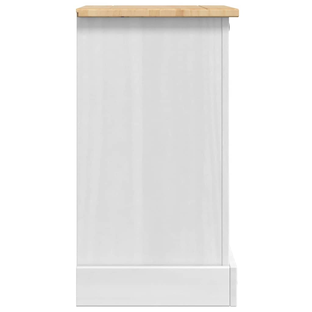 vidaXL Bedside Table Corona White 45 x 35 x 64 cm Solid Pine Wood