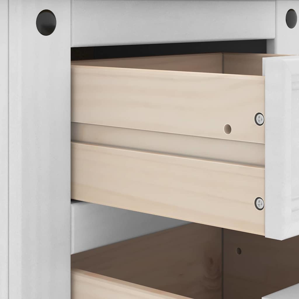 vidaXL Bedside Table Corona White 53 x 39 x 47 cm Solid Pine Wood