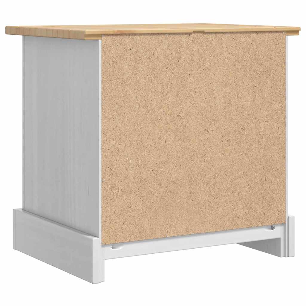 vidaXL Bedside Table Corona White 53 x 39 x 47 cm Solid Pine Wood
