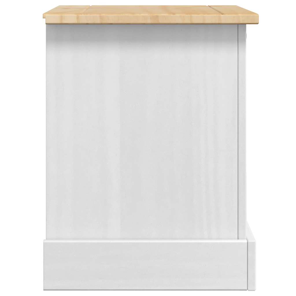vidaXL Bedside Table Corona White 53 x 39 x 47 cm Solid Pine Wood