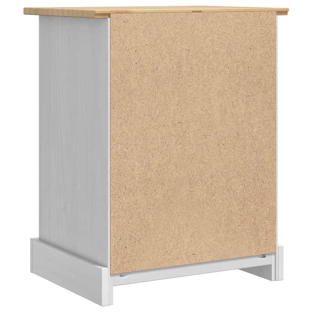 vidaXL Bedside Table Corona White 53 x 39 x 66 cm Solid Pine Wood