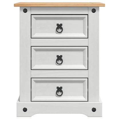 vidaXL Bedside Table Corona White 53 x 39 x 66 cm Solid Pine Wood