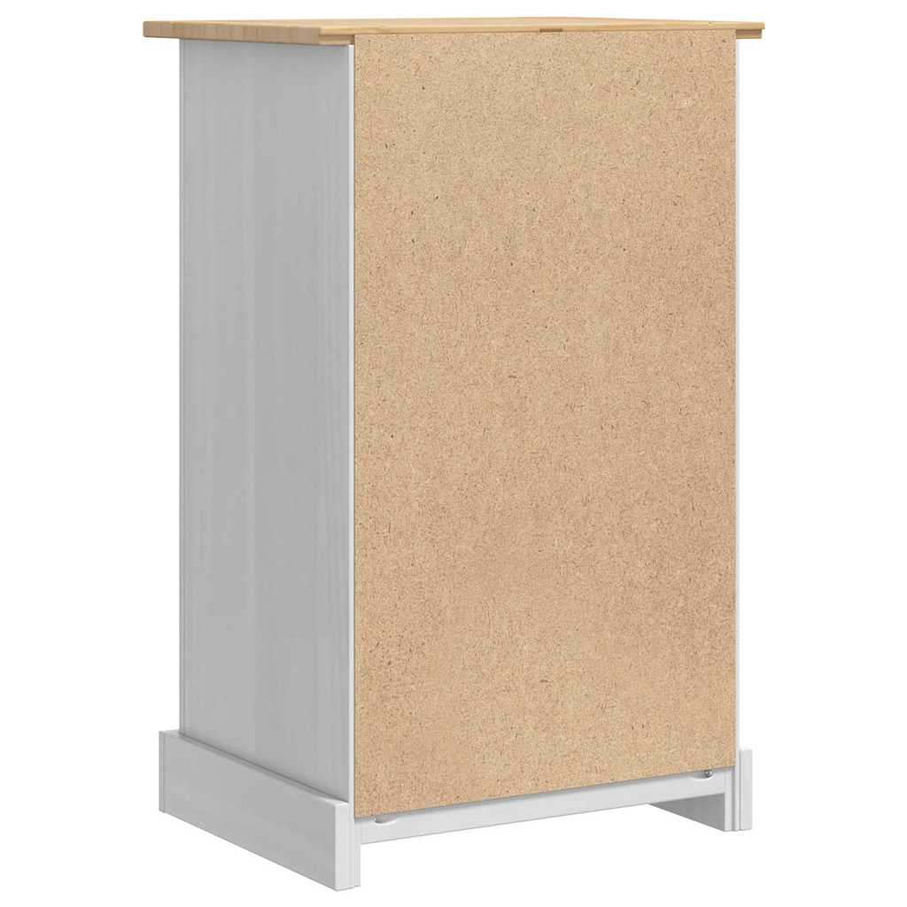 vidaXL Bedside Table Corona White 53 x 39 x 84 cm Solid Pine Wood