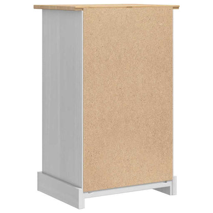 vidaXL Bedside Table Corona White 53 x 39 x 84 cm Solid Pine Wood