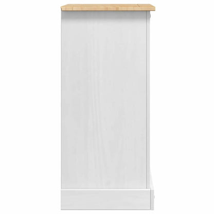 vidaXL Bedside Table Corona White 53 x 39 x 84 cm Solid Pine Wood