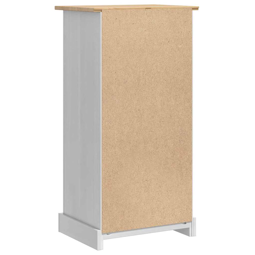 vidaXL Bedside Table Corona White 53 x 39 x 103 cm Solid Pine Wood
