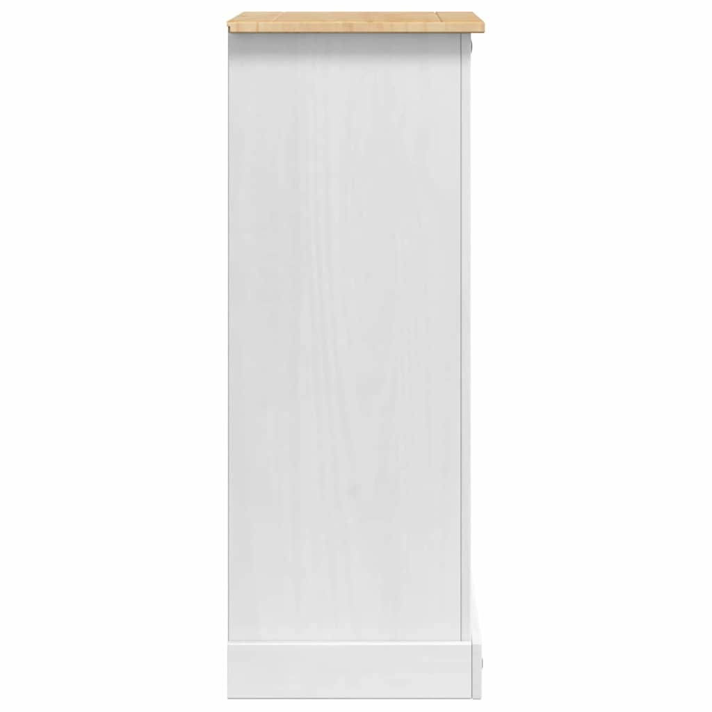 vidaXL Bedside Table Corona White 53 x 39 x 103 cm Solid Pine Wood