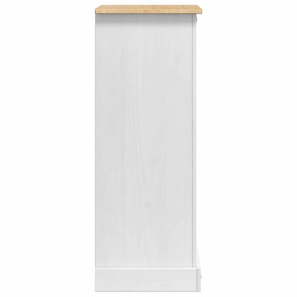 vidaXL Bedside Table Corona White 53 x 39 x 103 cm Solid Pine Wood