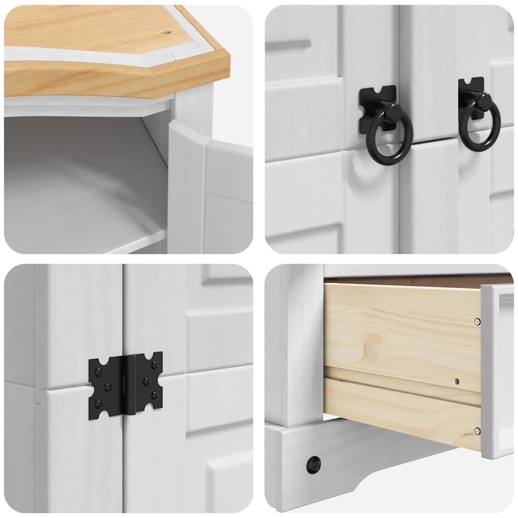 vidaXL Wardrobe Corona White 101 x 52 x 170 cm Solid Pine Wood