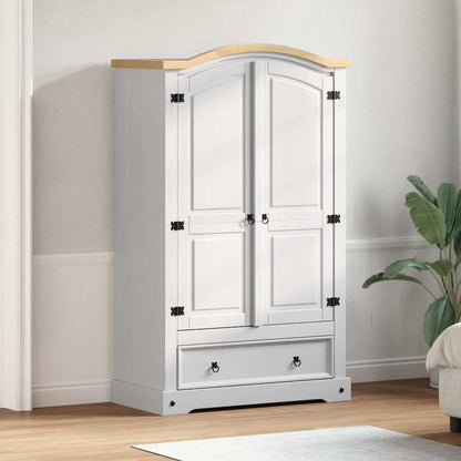 vidaXL Wardrobe Corona White 101 x 52 x 170 cm Solid Pine Wood
