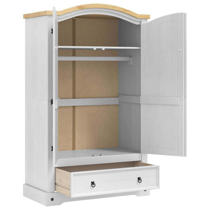 vidaXL Wardrobe Corona White 101 x 52 x 170 cm Solid Pine Wood