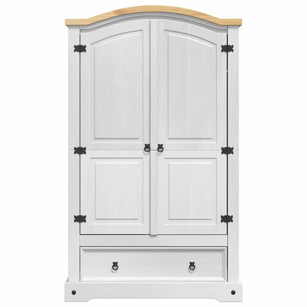 vidaXL Wardrobe Corona White 101 x 52 x 170 cm Solid Pine Wood