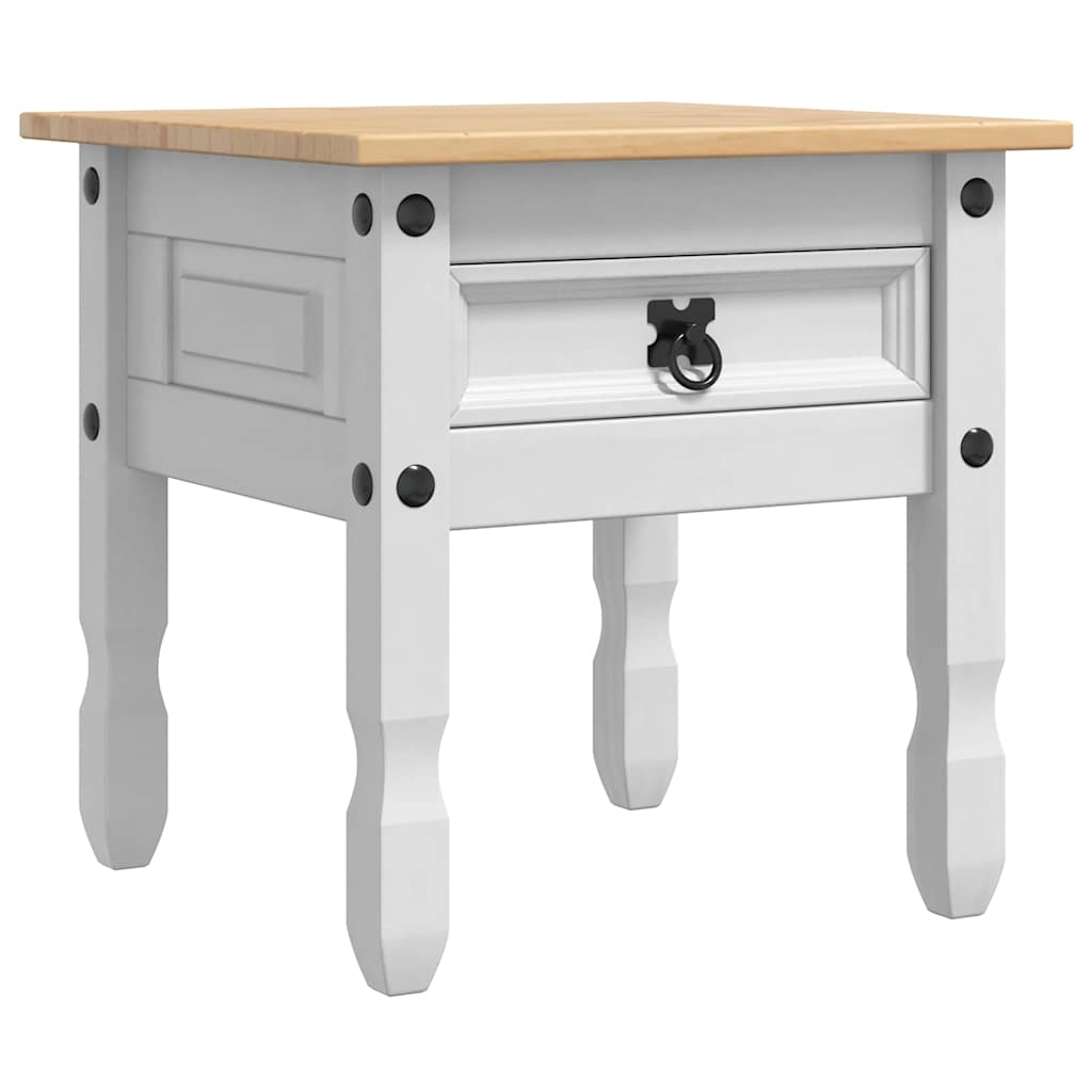 vidaXL End Table Corona White 50 x 50 x50 cm Solid Pine Wood