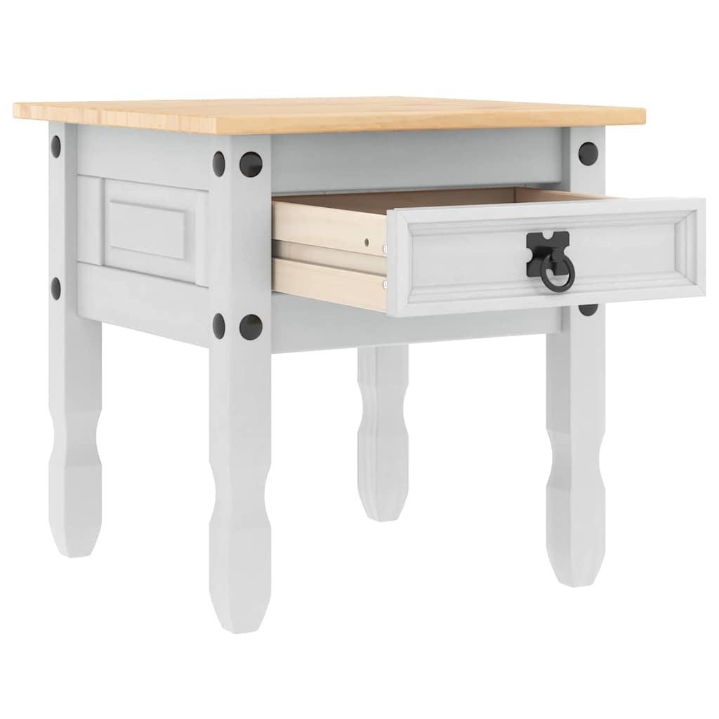 vidaXL End Table Corona White 50 x 50 x50 cm Solid Pine Wood