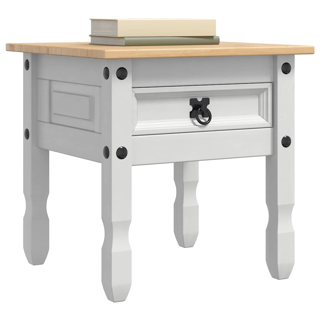 vidaXL End Table Corona White 50 x 50 x50 cm Solid Pine Wood