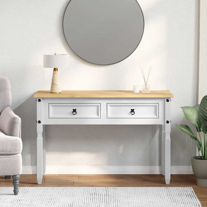 vidaXL End Table Corona White 115 x 46 x 73 cm Solid Pine Wood