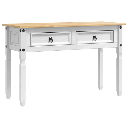vidaXL End Table Corona White 115 x 46 x 73 cm Solid Pine Wood